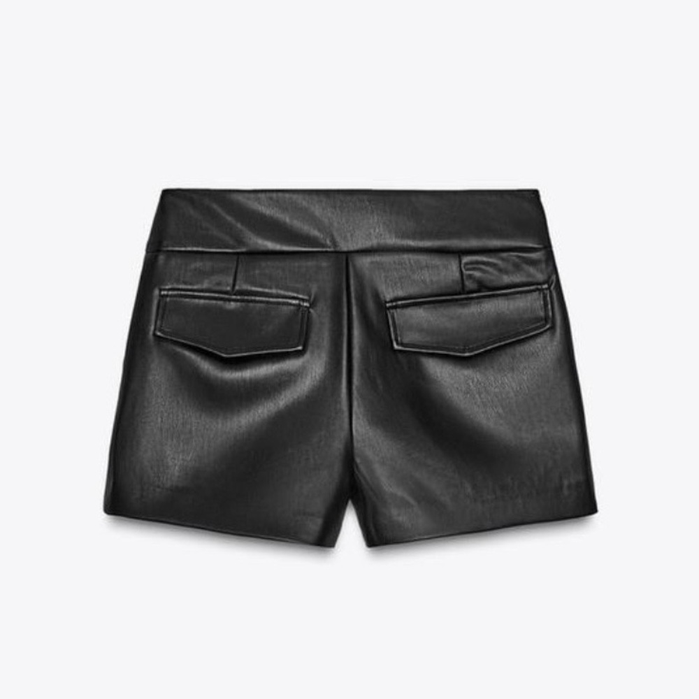 NWT Zara Faux Leather Mini Shorts